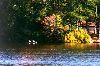 state park bass lake with cabin